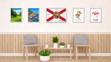 Load image into Gallery viewer, Florida State Flag Shabby Chic Gifts Home Decor Wall Art Canvas Print, White Wash Wood Frame