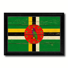 Load image into Gallery viewer, Dominica Country Flag Vintage Canvas Print with Black Picture Frame Home Decor Gifts Wall Art Decoration Artwork