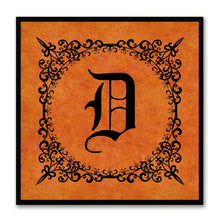 Load image into Gallery viewer, Alphabet D Orange Canvas Print Black Frame Kids Bedroom Wall Décor Home Art