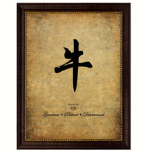 Load image into Gallery viewer, Zodiac Ox Horoscope Canvas Print Brown Picture Frame Home Decor Wall Art Gift Ideas