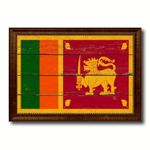 Load image into Gallery viewer, Sri Lanka Country Flag Vintage Canvas Print with Brown Picture Frame Home Decor Gifts Wall Art Decoration Artwork