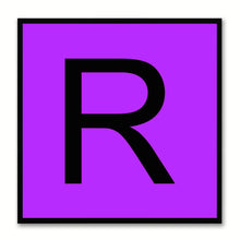 Load image into Gallery viewer, Alphabet R Purple Canvas Print Black Frame Kids Bedroom Wall Décor Home Art