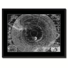 Load image into Gallery viewer, Antarctica South Pole Vintage Monochrome Map Canvas Print, Gifts Picture Frames Home Decor Wall Art