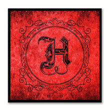 Load image into Gallery viewer, Alphabet H Red Canvas Print Black Frame Kids Bedroom Wall Décor Home Art