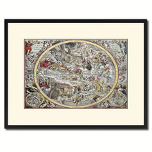 Load image into Gallery viewer, Christian Celestial Hemisphere Vintage Antique Map Wall Art Home Decor Gift Ideas Canvas Print Custom Picture Frame