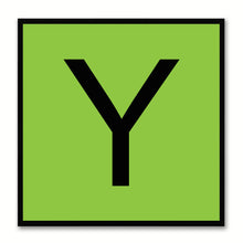 Load image into Gallery viewer, Alphabet Y Green Canvas Print Black Frame Kids Bedroom Wall Décor Home Art