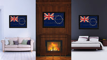 Load image into Gallery viewer, Cook Islands Country Flag Vintage Canvas Print with Black Picture Frame Home Decor Gifts Wall Art Decoration Artwork