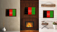 Load image into Gallery viewer, Afghanistan Country Flag Vintage Canvas Print with Brown Picture Frame Home Decor Gifts Wall Art Decoration Artwork