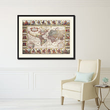 Load image into Gallery viewer, Geographic Vintage Antique Map Wall Art Home Decor Gift Ideas Canvas Print Custom Picture Frame