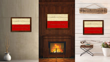 Load image into Gallery viewer, Poland & Polish Country Flag Vintage Canvas Print with Brown Picture Frame Home Decor Gifts Wall Art Decoration Artwork