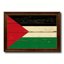 Load image into Gallery viewer, Paalestinian Country Flag Vintage Canvas Print with Brown Picture Frame Home Decor Gifts Wall Art Decoration Artwork