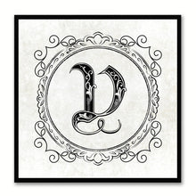 Load image into Gallery viewer, Alphabet V White Canvas Print Black Frame Kids Bedroom Wall Décor Home Art