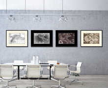 Load image into Gallery viewer, Columbia Venezuela Guianna Vintage B&W Map Canvas Print, Picture Frame Home Decor Wall Art Gift Ideas