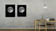 Load image into Gallery viewer, Moon Print on Canvas Planets of Solar System Black Custom Framed Art Home Decor Wall Office Decoration