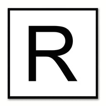 Load image into Gallery viewer, Alphabet R White Canvas Print Black Frame Kids Bedroom Wall Décor Home Art