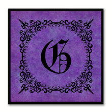 Load image into Gallery viewer, Alphabet G Purple Canvas Print Black Frame Kids Bedroom Wall Décor Home Art