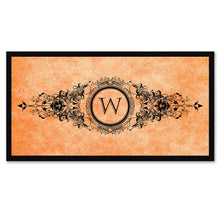 Load image into Gallery viewer, Alphabet Letter W Orange Canvas Print, Black Custom Frame