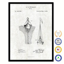 Load image into Gallery viewer, 1878 Buoy Old Patent Art Print on Canvas Custom Framed Vintage Home Decor Wall Decoration Great for Gifts