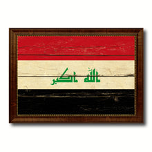 Load image into Gallery viewer, Iraq Country Flag Vintage Canvas Print with Brown Picture Frame Home Decor Gifts Wall Art Decoration Artwork