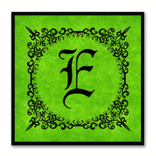 Load image into Gallery viewer, Alphabet E Green Canvas Print Black Frame Kids Bedroom Wall Décor Home Art