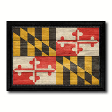 Load image into Gallery viewer, Maryland State Flag Texture Canvas Print with Black Picture Frame Home Decor Man Cave Wall Art Collectible Decoration Artwork Gifts