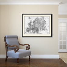 Load image into Gallery viewer, Europe Vintage B&W Map Canvas Print, Picture Frame Home Decor Wall Art Gift Ideas