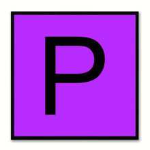 Load image into Gallery viewer, Alphabet P Purple Canvas Print Black Frame Kids Bedroom Wall Décor Home Art
