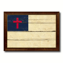 Load image into Gallery viewer, Kayso Christian Religious Flag Vintage Canvas Print with Brown Picture Frame Gifts Ideas Home Decor Wall Art Decoration