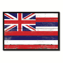 Load image into Gallery viewer, Hawaii State Flag Vintage Canvas Print with Black Picture Frame Home DecorWall Art Collectible Decoration Artwork Gifts
