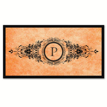 Load image into Gallery viewer, Alphabet Letter P Orange Canvas Print, Black Custom Frame