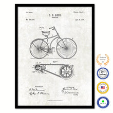 Load image into Gallery viewer, 1890 Bicycle Old Patent Art Print on Canvas Custom Framed Vintage Home Decor Wall Decoration Great for Gifts