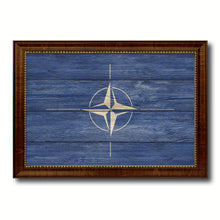 Load image into Gallery viewer, Nato Country Flag Texture Canvas Print with Brown Custom Picture Frame Home Decor Gift Ideas Wall Art Decoration