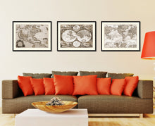 Load image into Gallery viewer, Frederick Ee Wit Vintage Sepia Map Canvas Print, Picture Frame Gifts Home Decor Wall Art Decoration