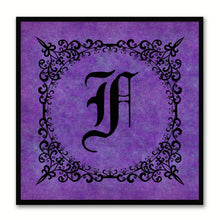 Load image into Gallery viewer, Alphabet F Purple Canvas Print Black Frame Kids Bedroom Wall Décor Home Art