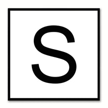 Load image into Gallery viewer, Alphabet S White Canvas Print Black Frame Kids Bedroom Wall Décor Home Art