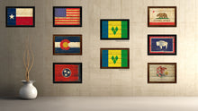 Load image into Gallery viewer, Saint Vincent & the Grenadines Country Flag Vintage Canvas Print with Brown Picture Frame Home Decor Gifts Wall Art Decoration Artwork
