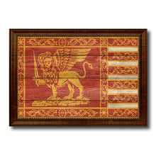 Load image into Gallery viewer, Republic of Venice City Italy Country Texture Flag Canvas Print Brown Picture Frame