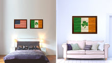 Load image into Gallery viewer, Ireland Saint Patrick Flag Texture Canvas Print with Brown Picture Frame Home Decor Wall Art Gifts