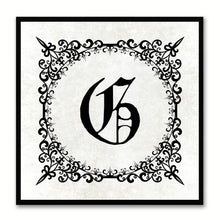 Load image into Gallery viewer, Alphabet G White Canvas Print Black Frame Kids Bedroom Wall Décor Home Art