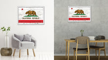 Load image into Gallery viewer, California State Flag Shabby Chic Gifts Home Decor Wall Art Canvas Print, White Wash Wood Frame