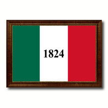 Load image into Gallery viewer, Texas 1824 ALAMO Historical Battle Military Flag Canvas Print with Brown Picture Frame Home Decor Wall Art Gift Ideas