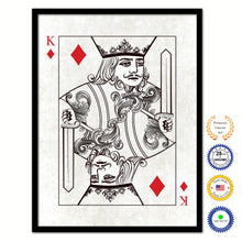 Load image into Gallery viewer, King Diamond Poker Decks of Vintage Cards Print on Canvas Black Custom Framed