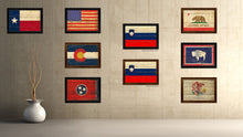 Load image into Gallery viewer, Slovenia Country Flag Vintage Canvas Print with Brown Picture Frame Home Decor Gifts Wall Art Decoration Artwork