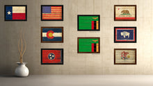 Load image into Gallery viewer, Zambia Country Flag Vintage Canvas Print with Brown Picture Frame Home Decor Gifts Wall Art Decoration Artwork