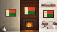 Load image into Gallery viewer, Madagascar Country Flag Vintage Canvas Print with Brown Picture Frame Home Decor Gifts Wall Art Decoration Artwork