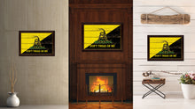 Load image into Gallery viewer, Gadsden Don't Tread on Me Military Flag Vintage Canvas Print with Brown Picture Frame Gifts Ideas Home Decor Wall Art Decoration