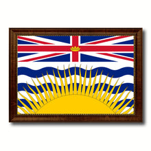 Load image into Gallery viewer, British Columbia Province City Canada Country Flag Canvas Print Brown Picture Frame