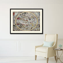 Load image into Gallery viewer, Christian Celestial Hemisphere Vintage Antique Map Wall Art Home Decor Gift Ideas Canvas Print Custom Picture Frame