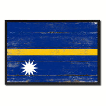 Load image into Gallery viewer, Nauru Country National Flag Vintage Canvas Print with Picture Frame Home Decor Wall Art Collection Gift Ideas