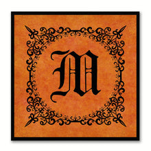 Load image into Gallery viewer, Alphabet M Orange Canvas Print Black Frame Kids Bedroom Wall Décor Home Art